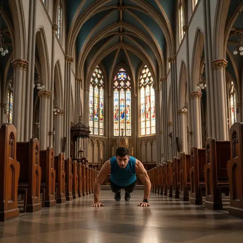 Push-Ups in an Ornate Church: A Unique Workout