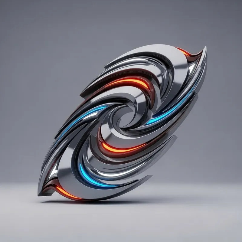 Intricate 3D Logo Design with Dynamic Geometric Concepts