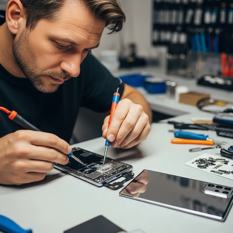 Expert Technician Conducting Smartphone Display Repair