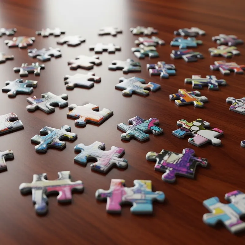 Vibrant Abstract Jigsaw Puzzle Pieces Collection