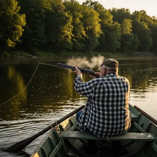 Grandfather Fishing and Shooting on the River