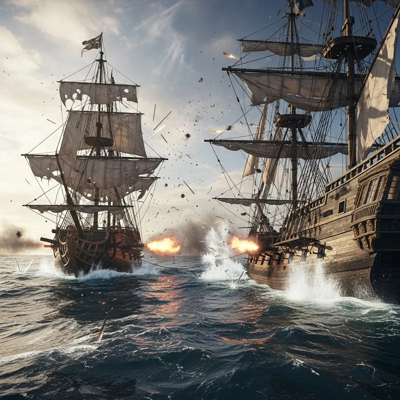 Pirate Ships Cannon Battle - Epic High Seas Encounter