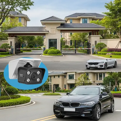 Secure Gated Community with License Plate Recognition Car