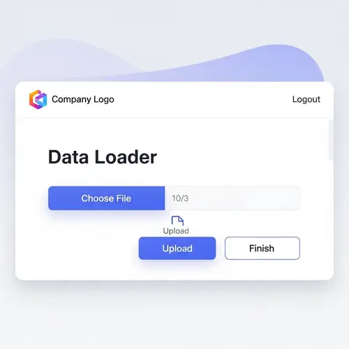 Interactive HTML Page Design | Data Loader, Choose File, Upload & Finish