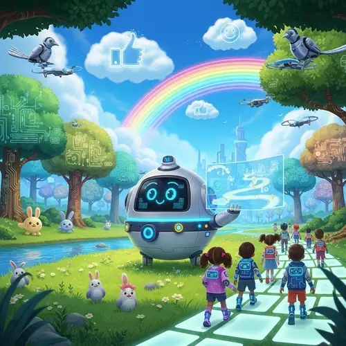 Tech-Enhanced Adventure in a Vibrant Landscape