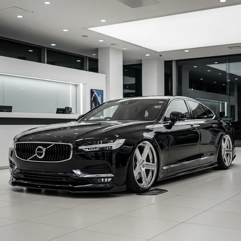 Liberty Walk Style Black Volvo S90 on Three-Piece Rims