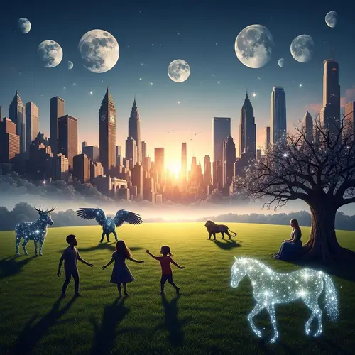 Dreamscape Memories: Surreal Landscape with Multiple Moons