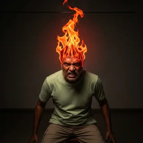 Intense Emotion: Fiery South Asian Man in Dramatic Scene