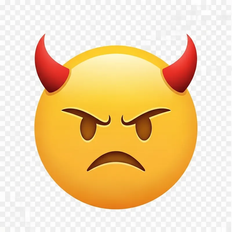 Angry Horned Smiley with Horns PNG | Mischief Emoticon