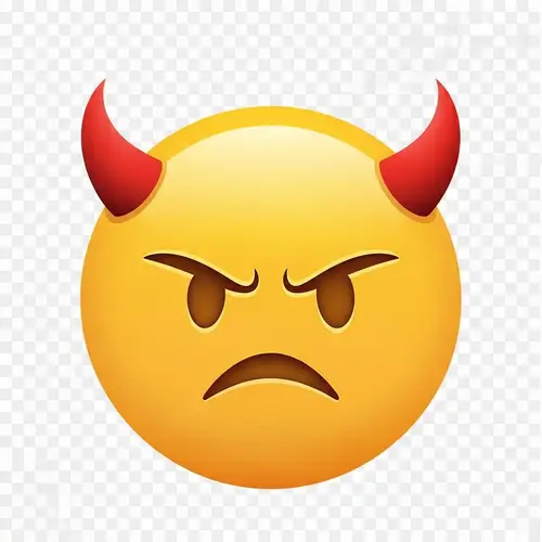 Angry Horned Smiley PNG | Mischief Emoticon