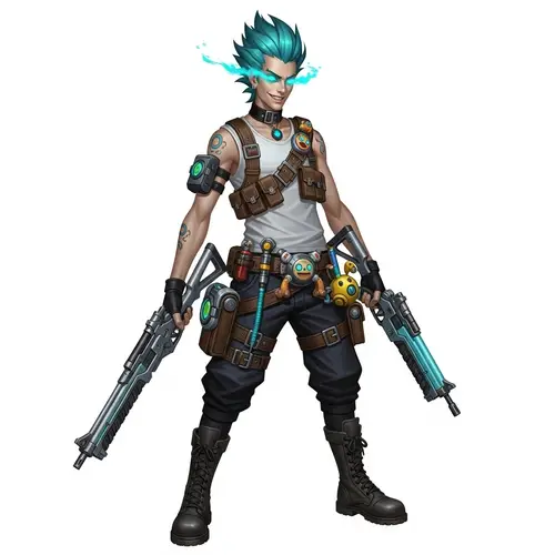 Male Jinx - Aqua-Haired Chaos Player
