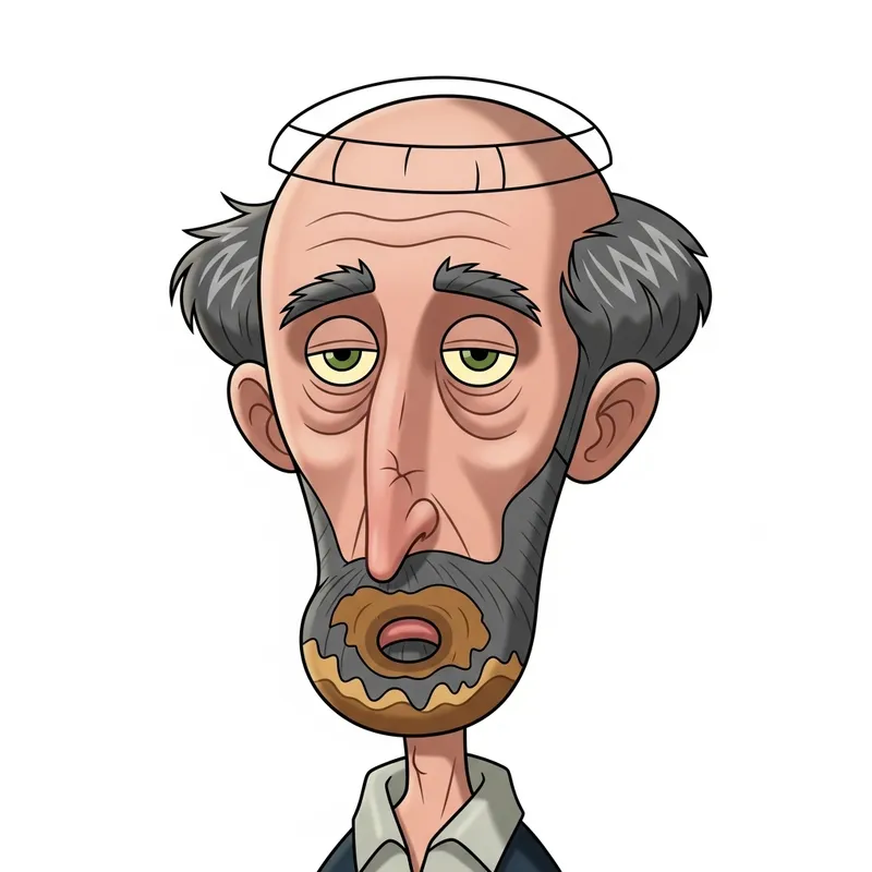 Bald Man with Hair Crown - Disneyesque Character Design