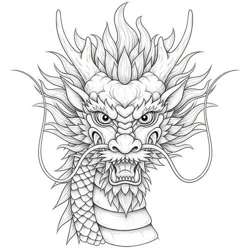 Intricate Wise Chinese Dragon Sketch