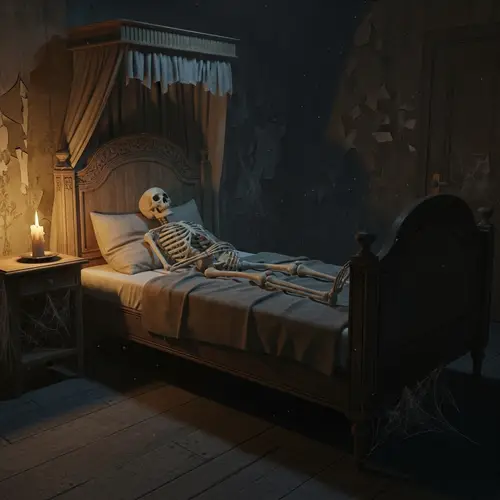 Skeleton in Bed: A Haunting Image