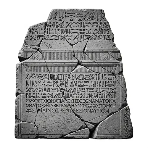 Rosetta Stone - Ancient Artifact with Hieroglyphics & Greek Inscriptions