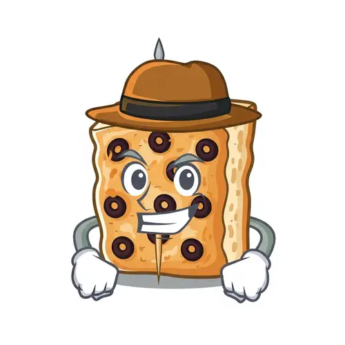 Italian Gangster Black Olive Focaccia Caricature