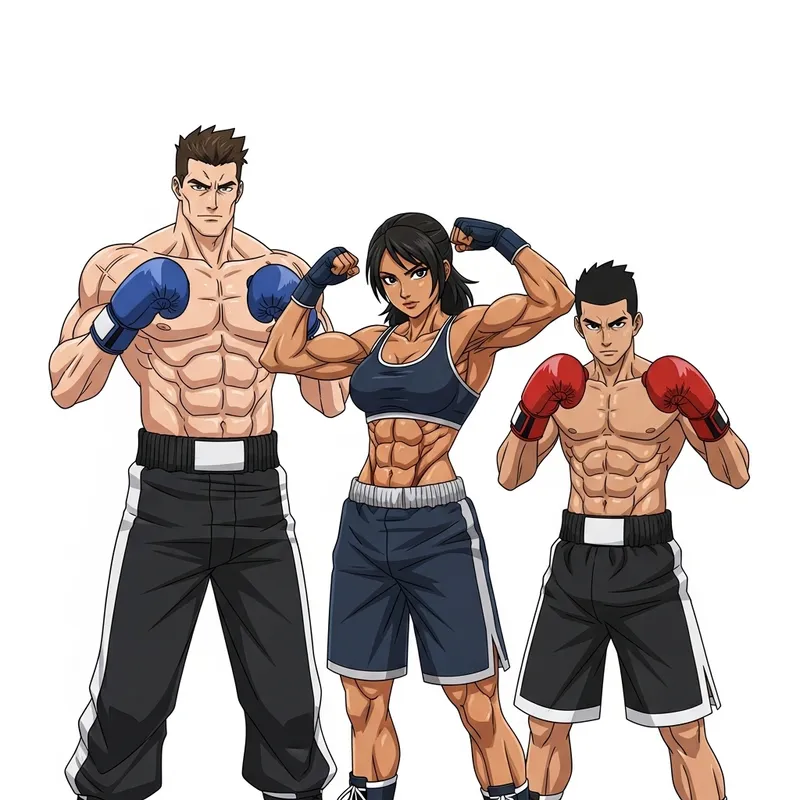 Hot Anime Abs Boxers: Fierce Fighters in Action