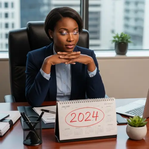 Professional African American Woman 2024 | Focused & Contemplative