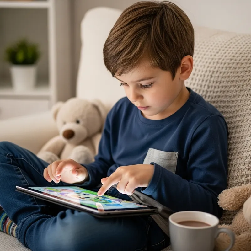 Boy Playing with LCD Tablet Boy Playing with LCD Tablet
