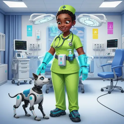 Futuristic Pediatric Nurse | Advanced Medical Care for Children