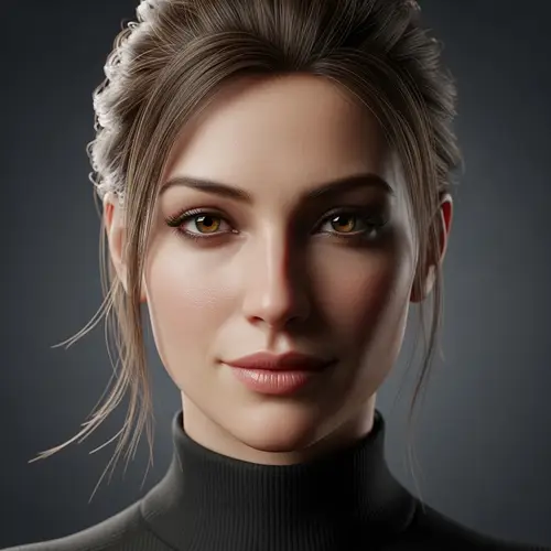 Front-Facing Studio Photograph of Elegant Woman