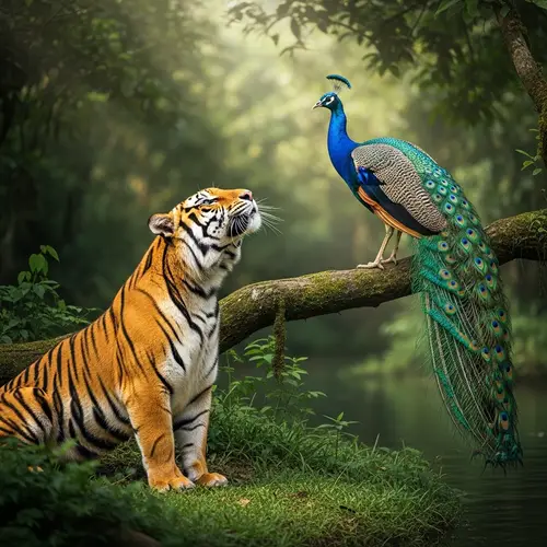 Tiger Falls for Flamboyant Peacock - Love Story