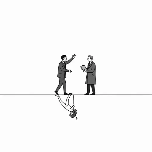 Balancing Act of Life and Death: Abstract Illustration