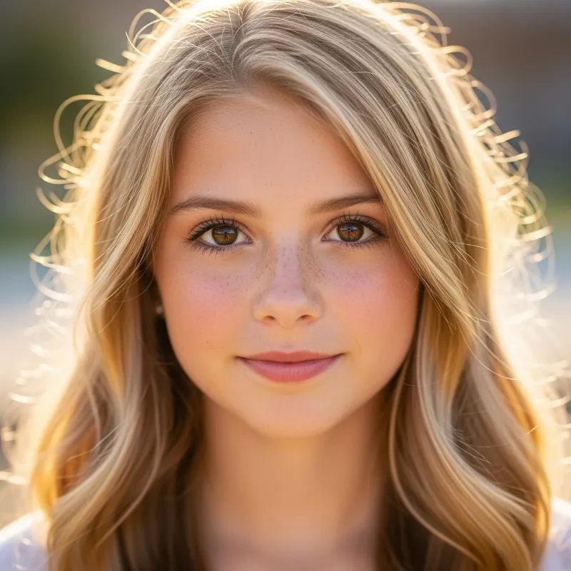 Blonde Girl with Big Brown Eyes - Stunning Portrait