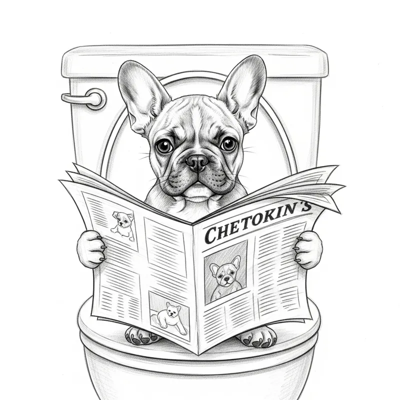 Adorable French Bulldog Puppy Sketch - Whimsical and Heartwarming