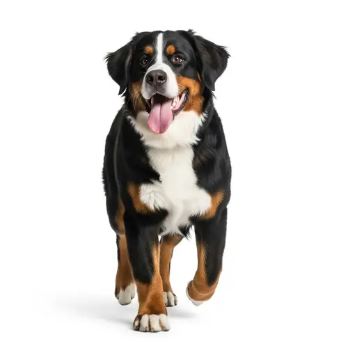 Joyful Bernese Mountain Dog with Healthy Fur Coat