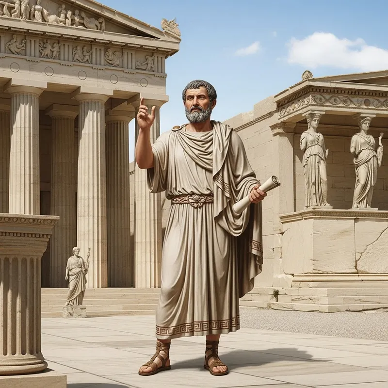 Demosthenes: Legendary Greek Orator in Traditional Attire