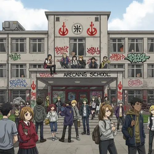 Rebellious School with Defiant Atmosphere