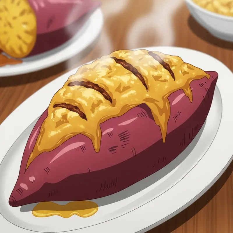 Anime-Style Roasted Sweet Potato Delight