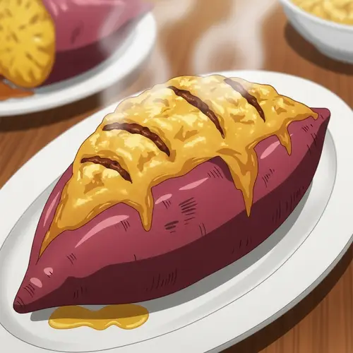 Roasted Sweet Potato - Delicious Anime-Style Image