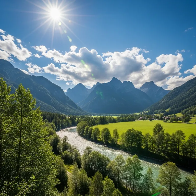 Peaceful Mountain Scenery with River View | Serene Nature Landscape