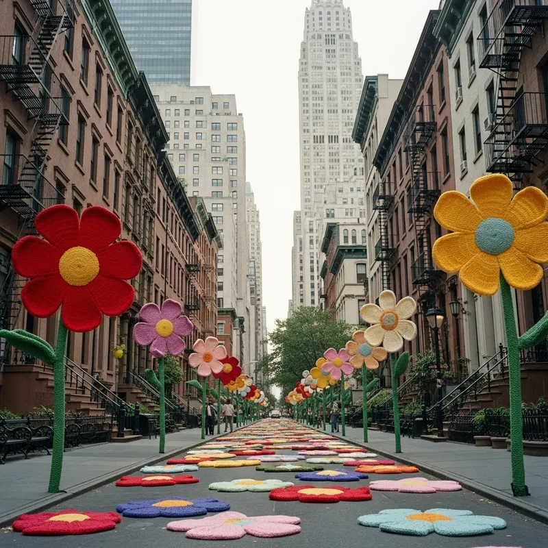 Captivating Knitted Flowers in New York | Kodak Vision3 500