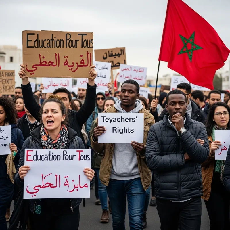 Protest of Teachers in Morocco: Diverse Demonstrations