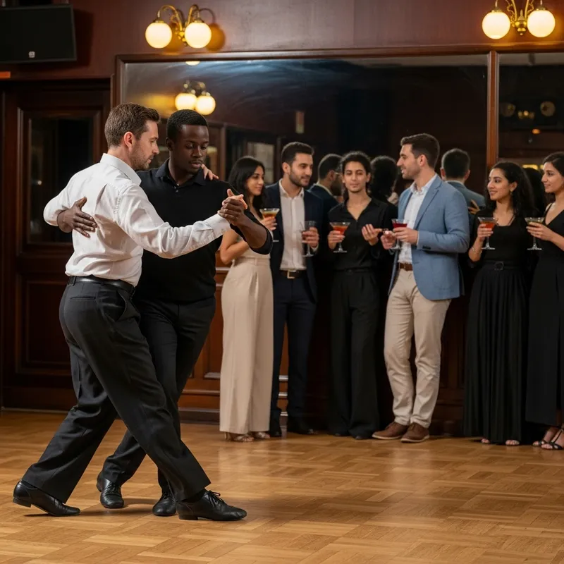 International Tango Dance: French & African Guys at Colorful Club