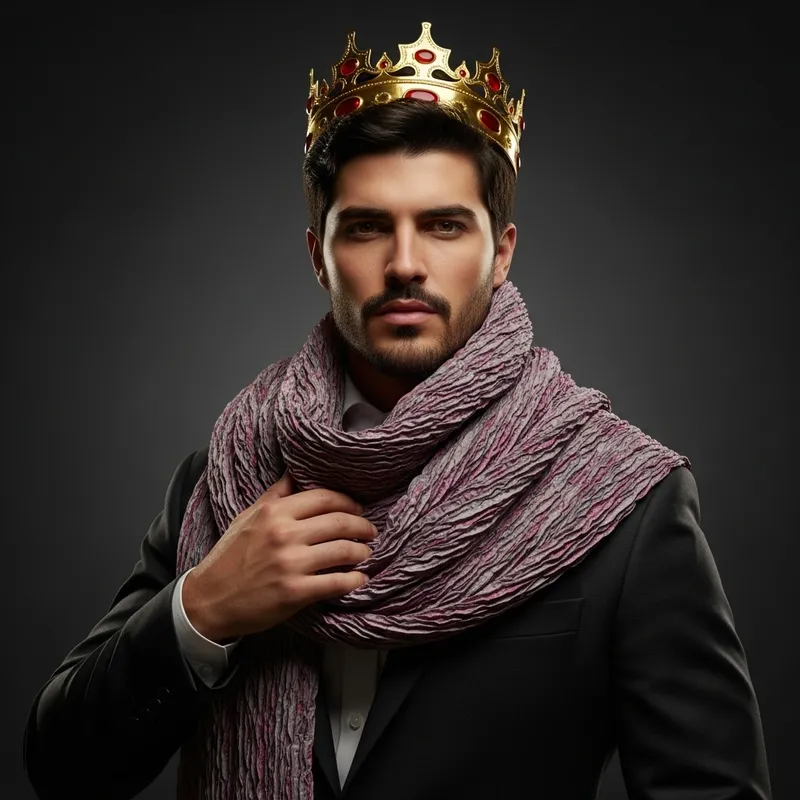 Regal Hispanic Man Portrait with Baroque Styling | Studio Fashion Photography