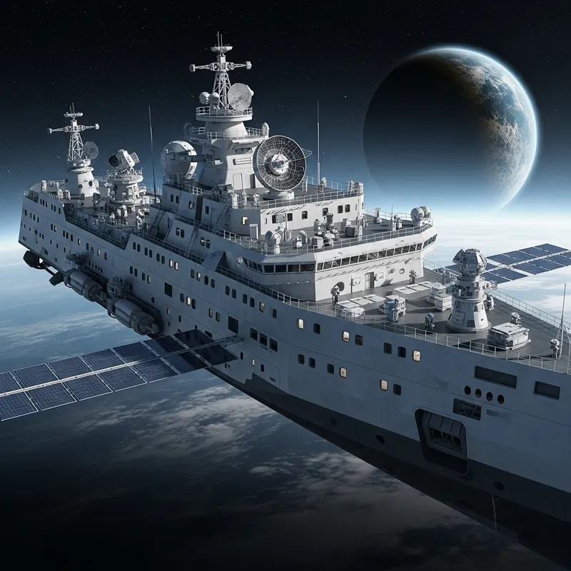 Futuristic Research Vessel with Solar Panels and Panoramic View Futuristic Research Vessel with Solar Panels and Panoramic View