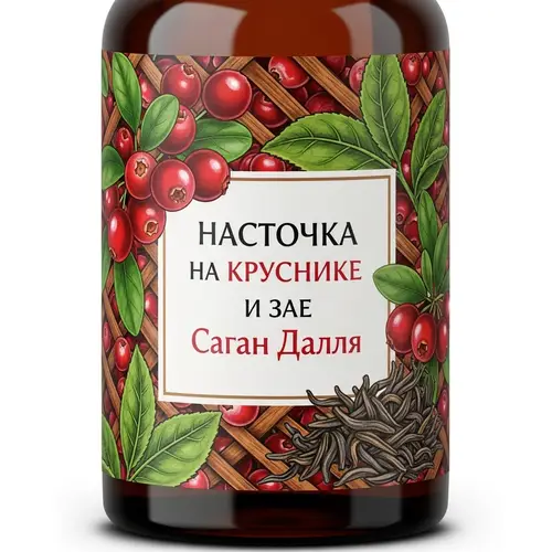 Premium Lingonberry & Sagan Dalya Tincture Label Design