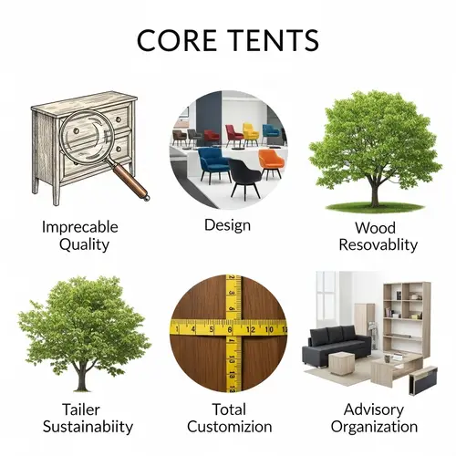 Furniture Manufacturers Upholding Core Tenets: Quality, Innovation, Sustainability, Customization, Organization