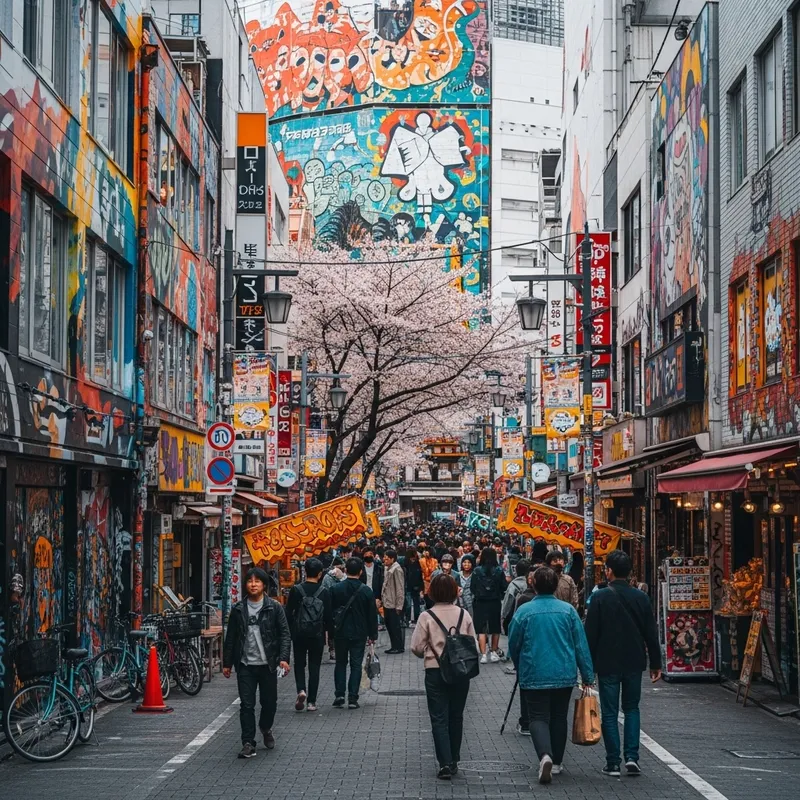 Vibrant Shibuya Street Art: Bursting with Color & Life