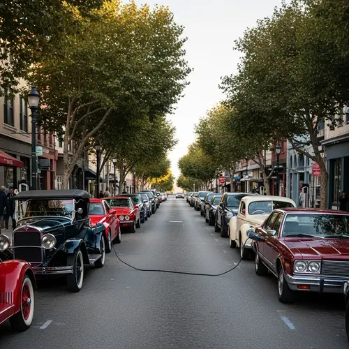 Electric Classic Cars - Vintage E-Cars in City Street