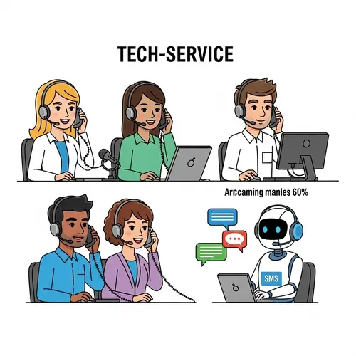Diverse Customer Support Team Assisted by Efficient AI Robot