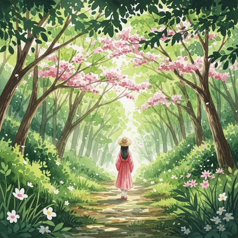 Tranquil Spring Forest Walk
