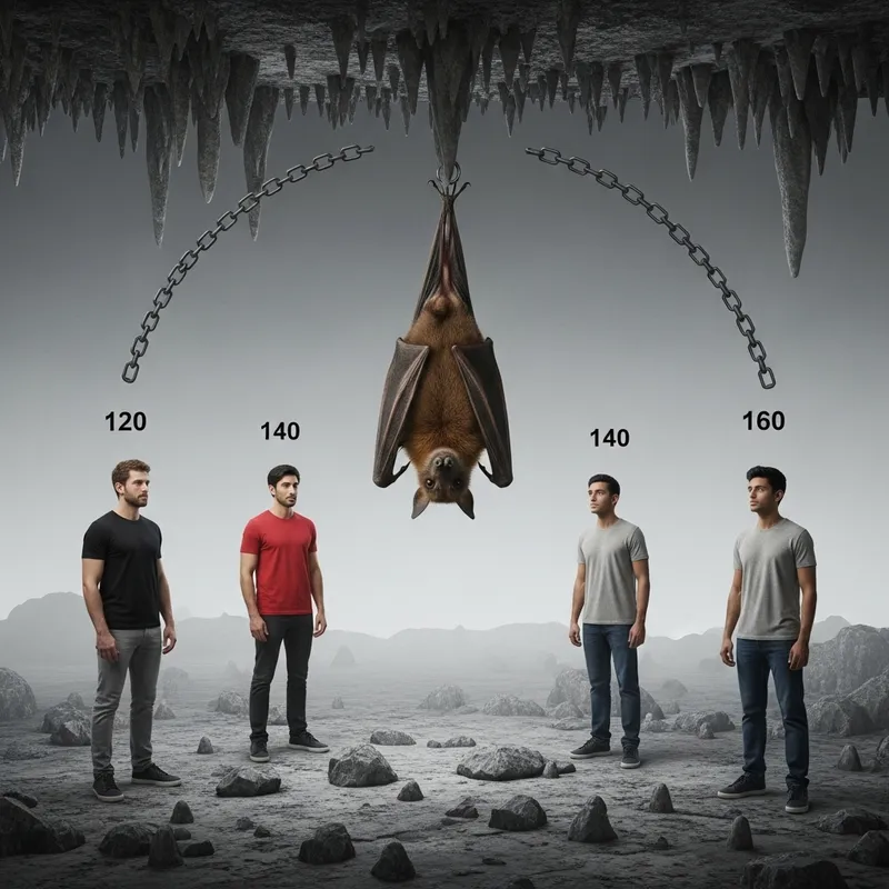 Fascinating Bat Hanging Upside Down in Food Chain Scene