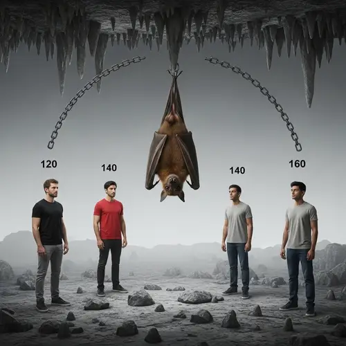 Intriguing Bat hanging in Food Chain Scene