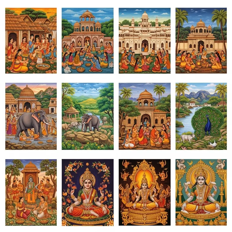 Explore Vibrant Indian-Style Paintings