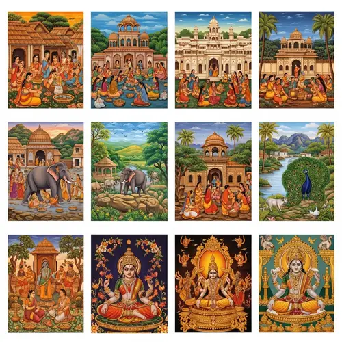 Traditional Indian-Style Paintings Showcase